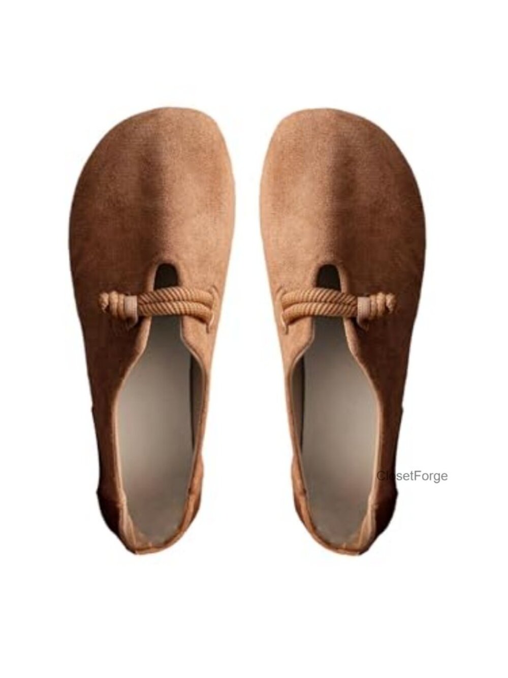 Womens Faux Suede Ballet Flats Closed Toe Non-Slip Round Toe Pull-On